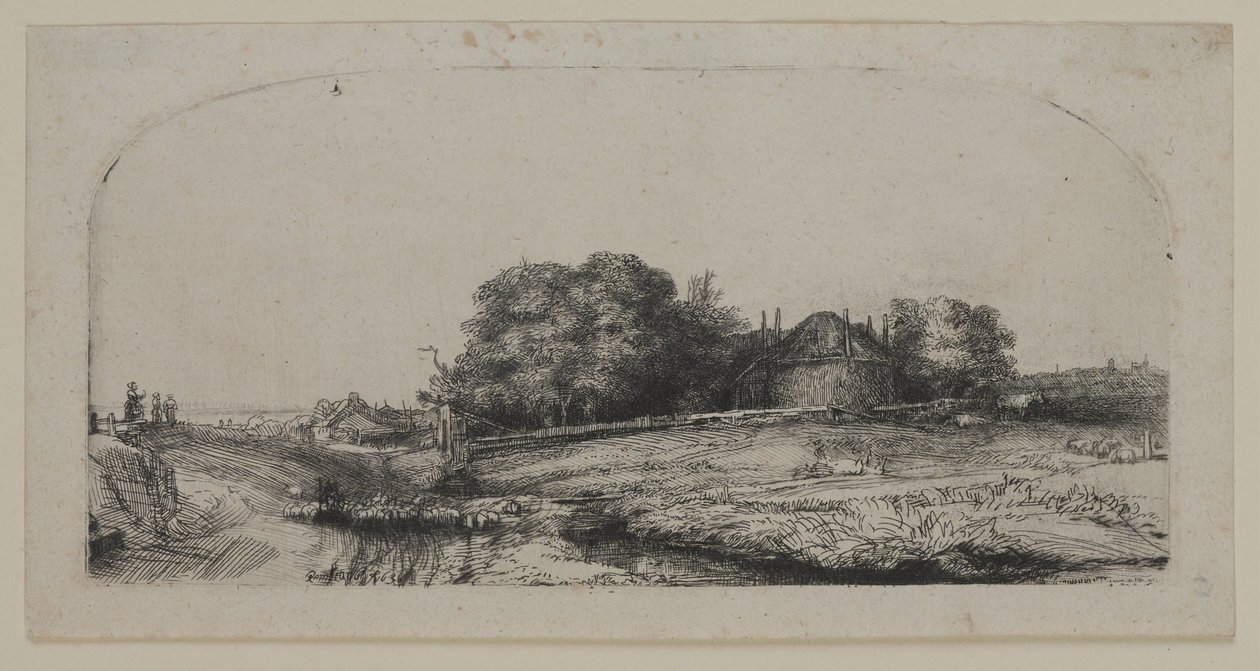 Paesaggio con fienile e gregge di pecore da Lucas the Elder Cranach