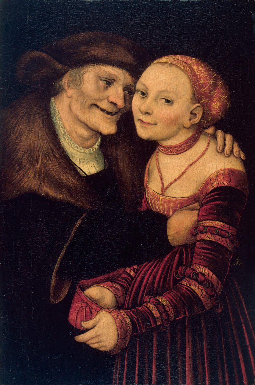 La coppia mal assortita da Lucas the Elder Cranach