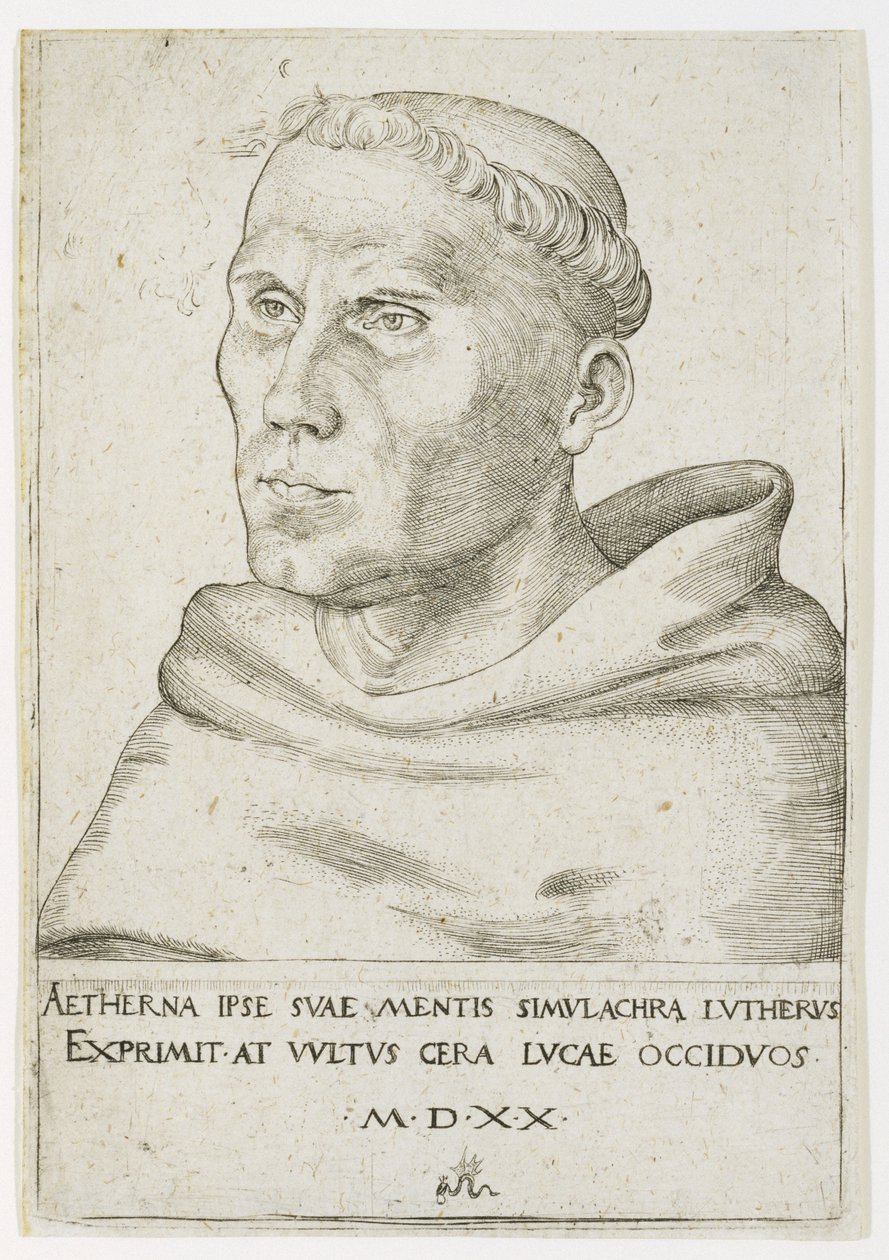 Martin Lutero, busto in vista di tre quarti da Lucas the Elder Cranach