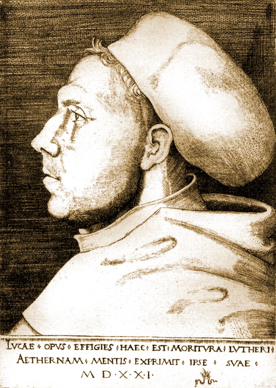 Martin Lutero come monaco da Lucas the Elder Cranach