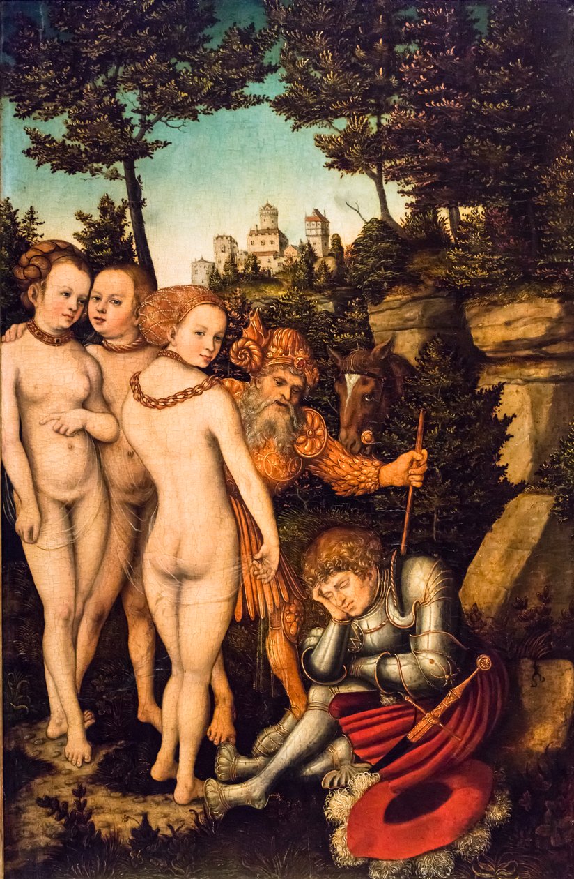 Il giudizio di Parigi, secondo quarto del XVI secolo (tempera e olio su legno di faggio rosso) da Lucas the Elder Cranach