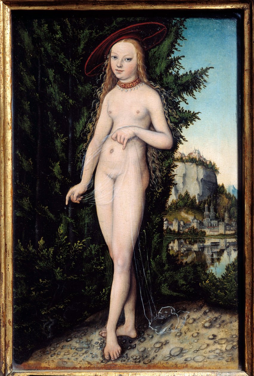 Venere in piedi in un paesaggio Dipinto di Lucas Cranach il Vecchio (1472-1553) 1529 da Lucas the Elder Cranach