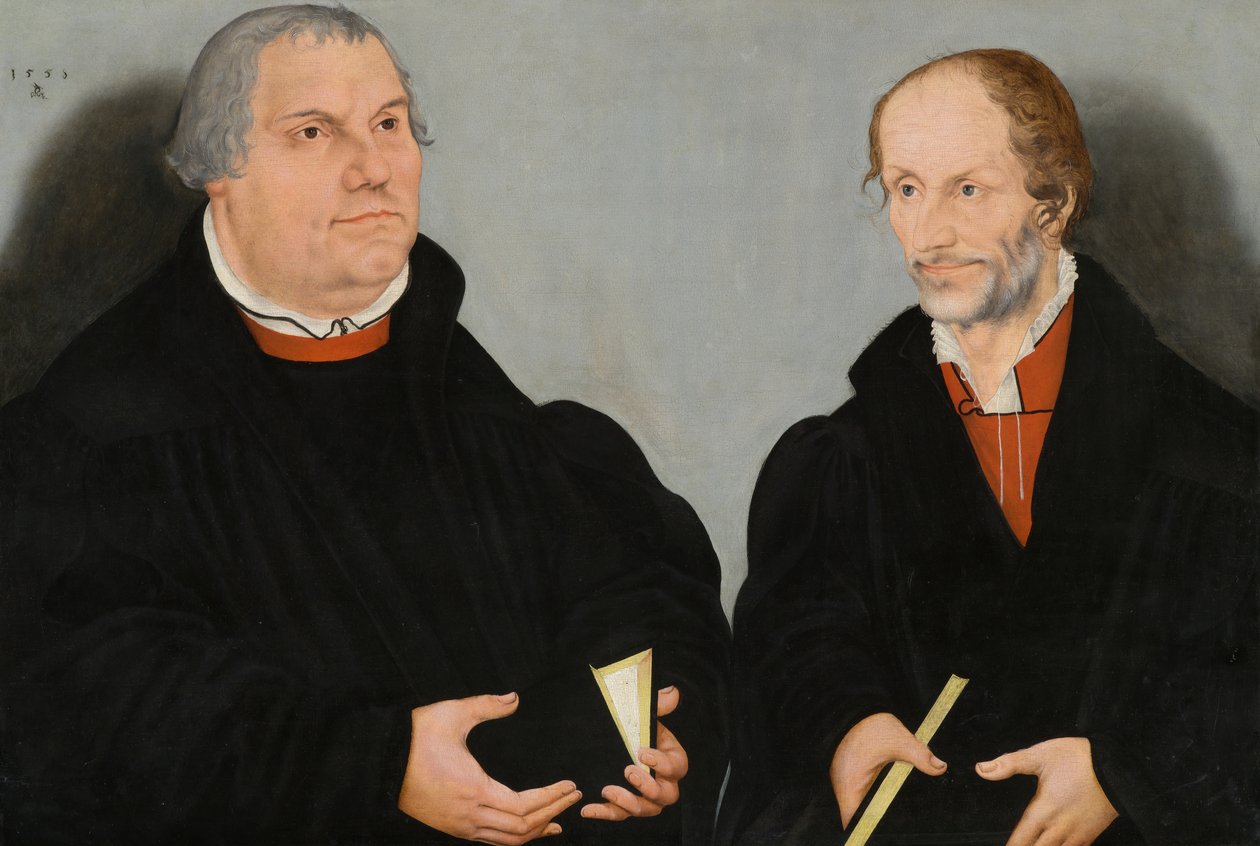 Martin Lutero (1483-1546) e Philipp Melantone (1497-1560) da Lucas the Younger Cranach