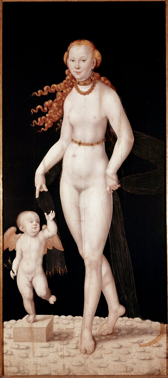 Venere e Cupido. Dipinto di Lucas Cranach il Giovane, circa 1540. Monaco, Alte Pinakothek da Lucas the Younger Cranach