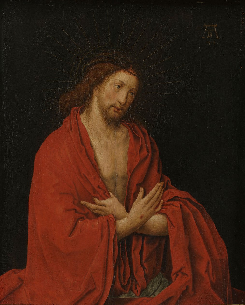 Cristo con corona di spine da Lucas van (after) Leyden