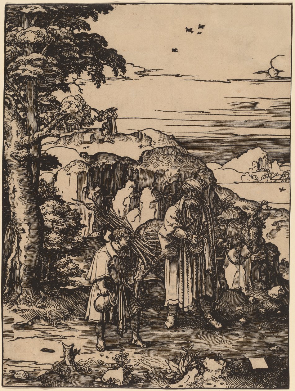 Abramo va a sacrificare Isacco da Lucas van Leyden