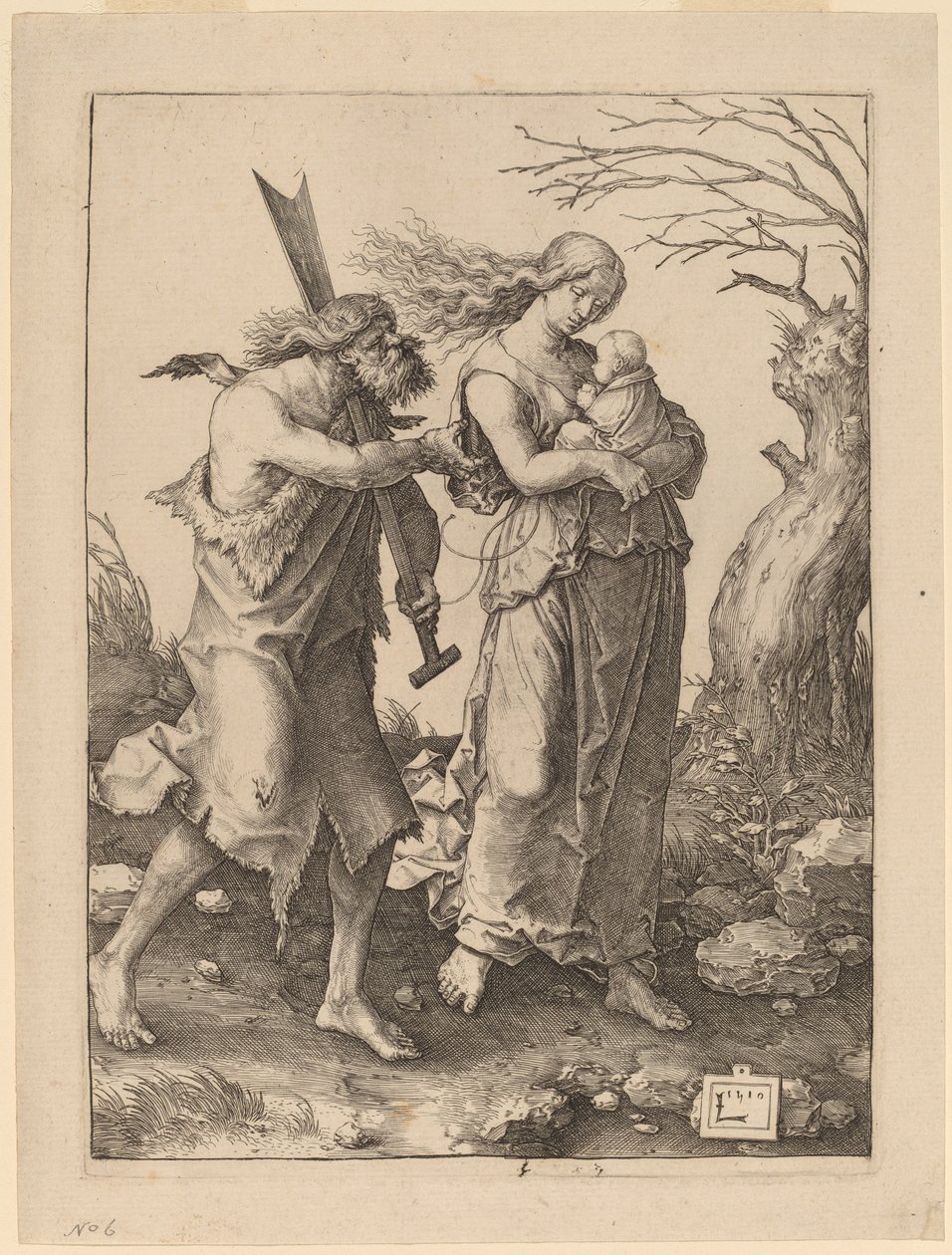 Adamo ed Eva dopo la Loro Espulsione dal Paradiso da Lucas van Leyden