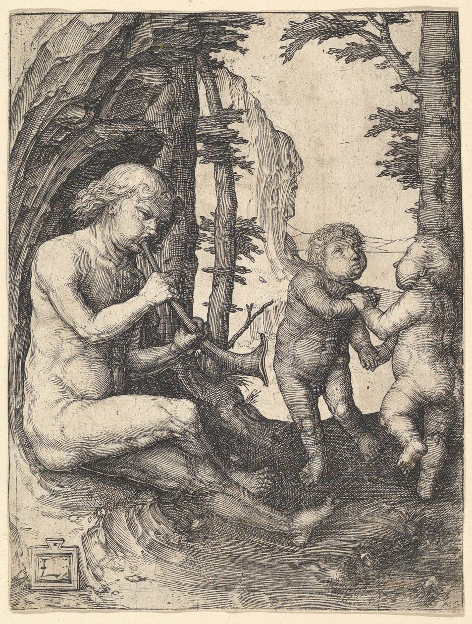 Ragazzo con una tromba da Lucas van Leyden