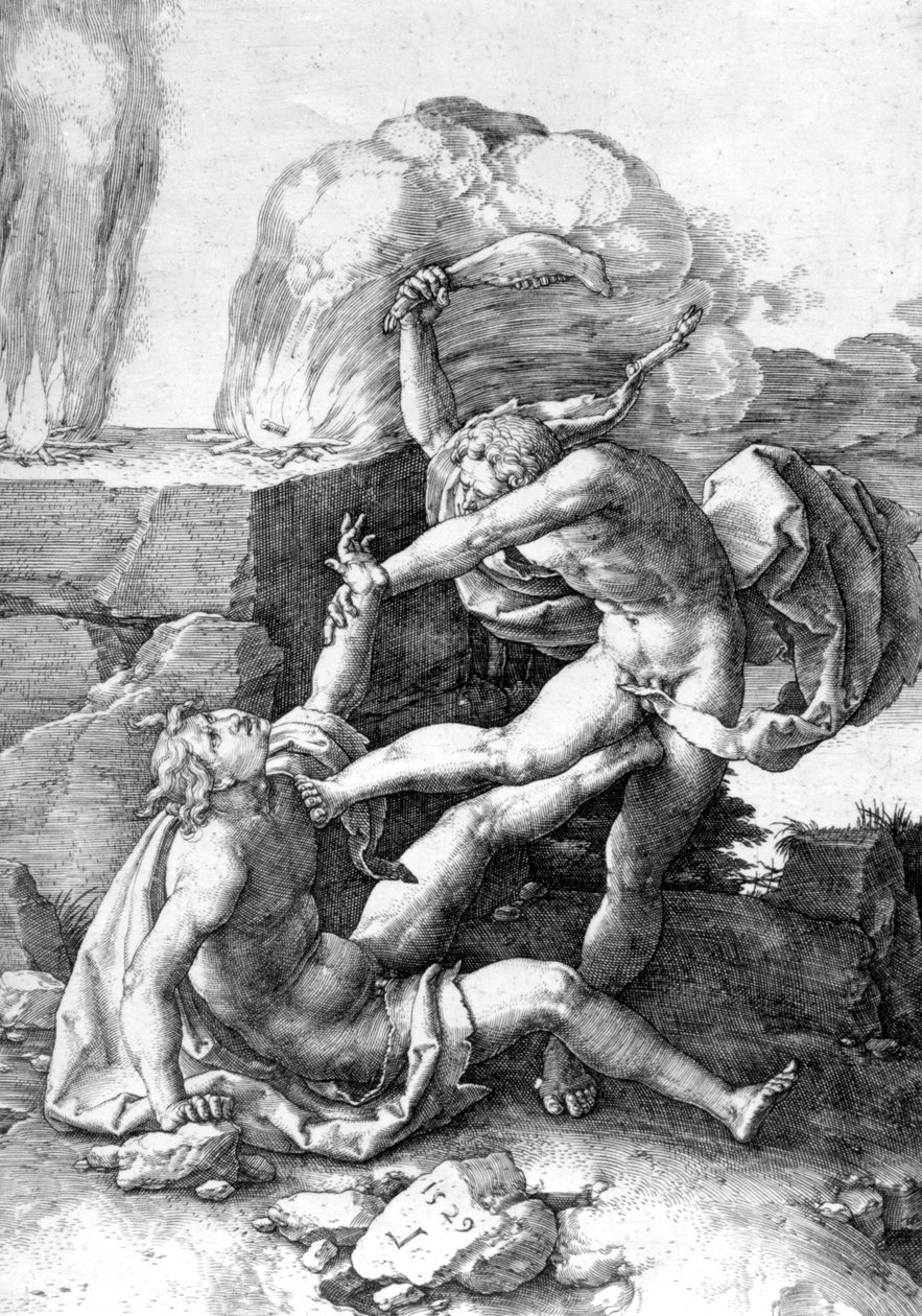 Caino che uccide Abele da Lucas van Leyden