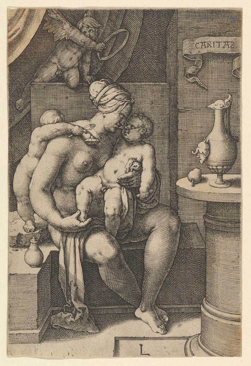 Carità, dalla serie Le sette virtù, 1530 da Lucas van Leyden