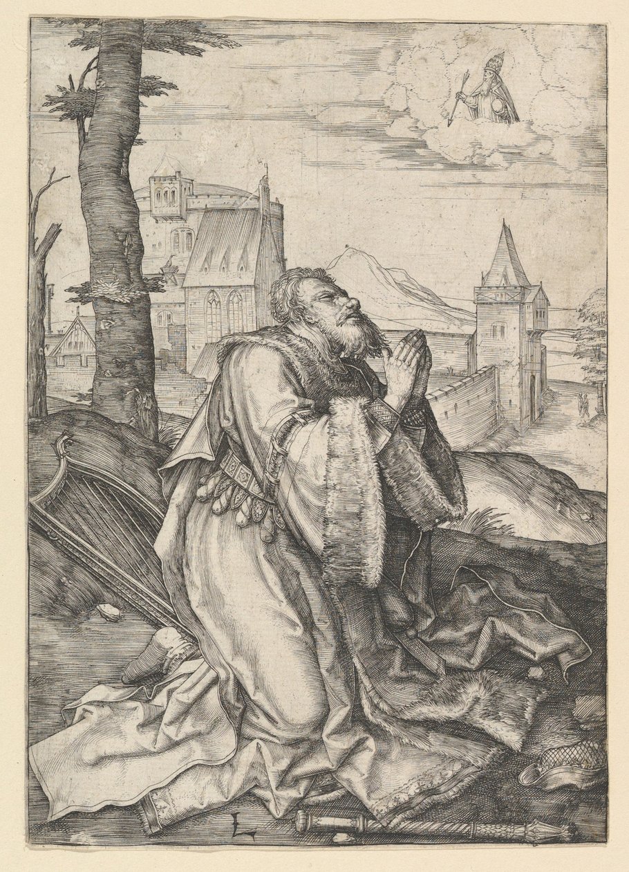 Davide in preghiera, ca. 1507 da Lucas van Leyden