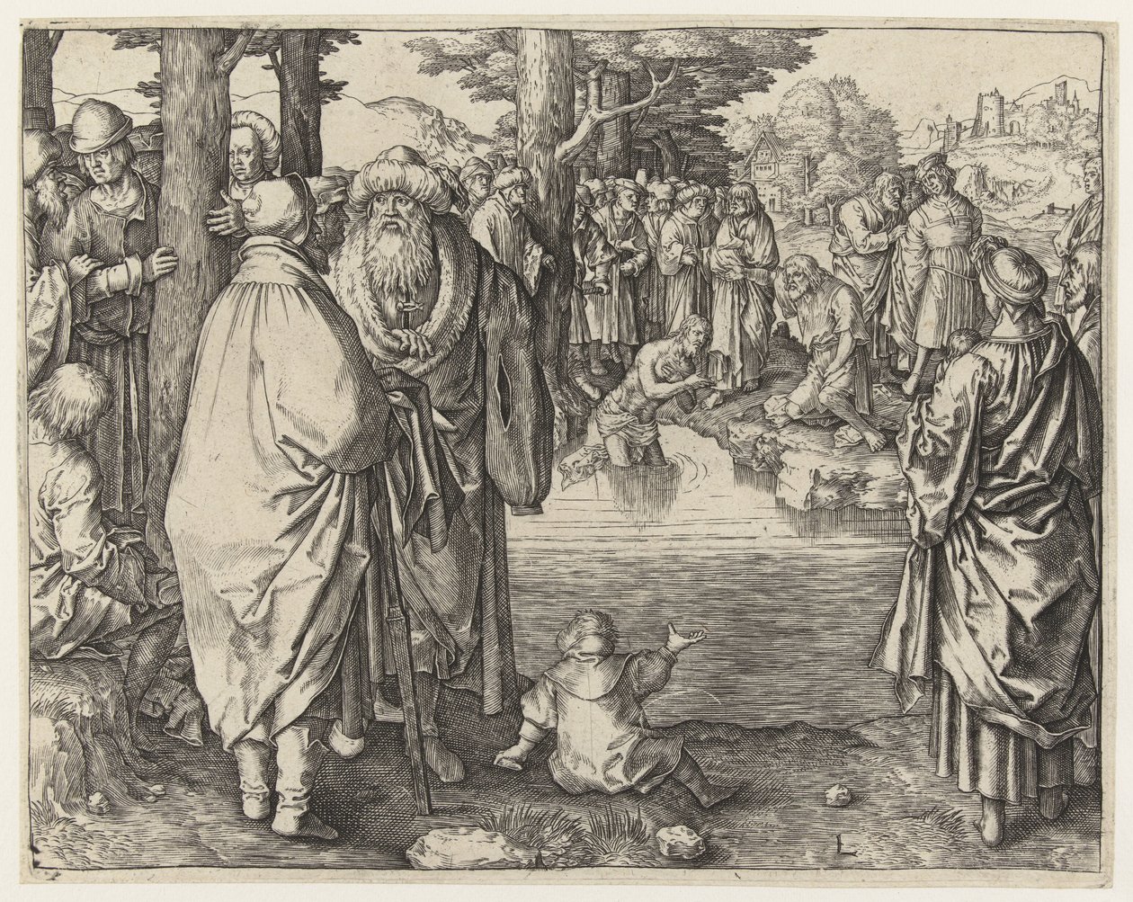 Il battesimo di Cristo nel Giordano da Lucas van Leyden