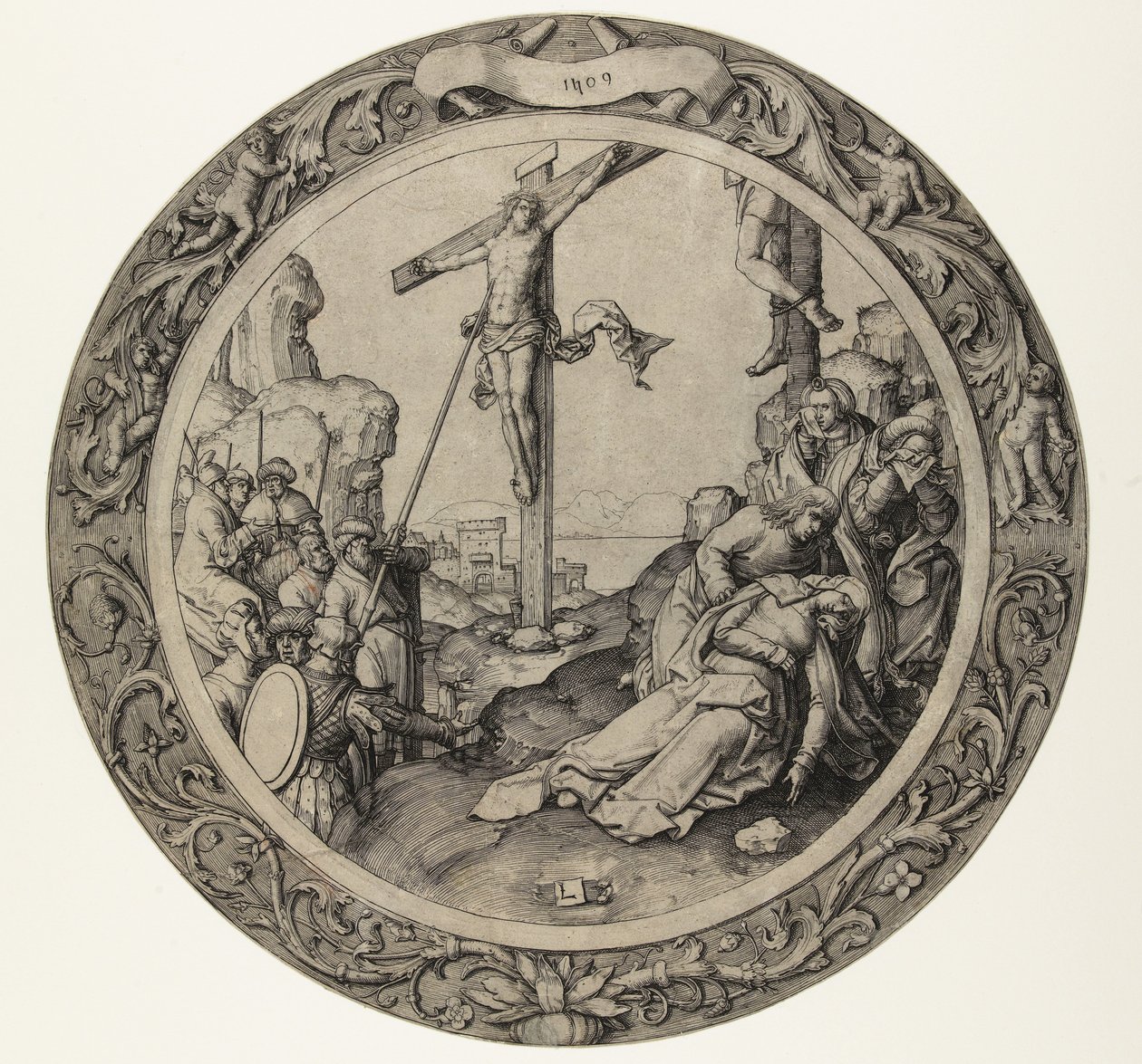 La crocifissione (titolo della serie: De Ronde Passie) da Lucas van Leyden