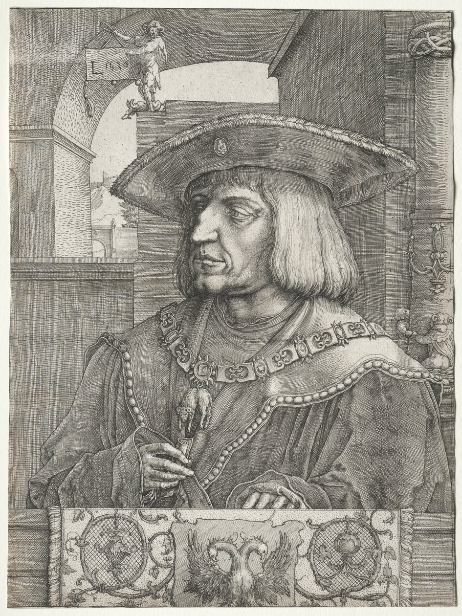Imperatore Massimiliano I, 1520 da Lucas van Leyden