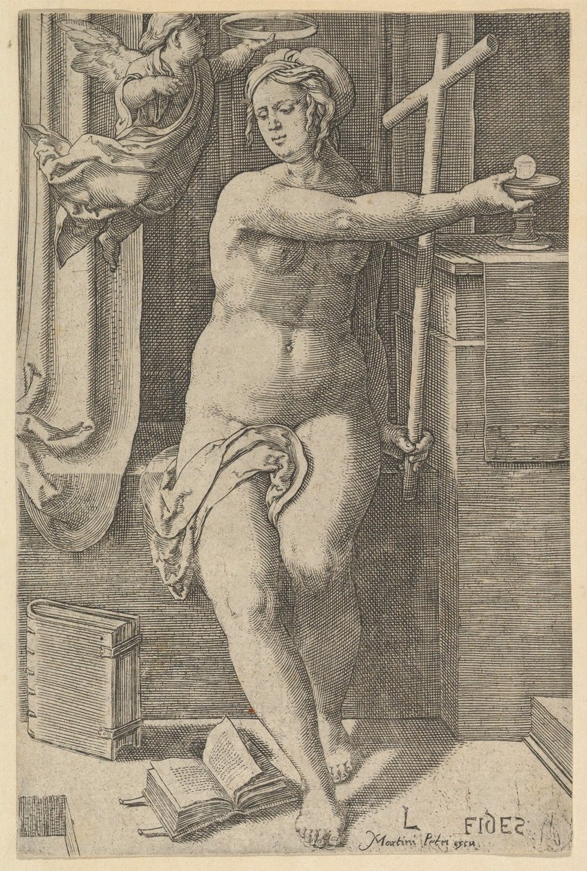Fede, dalla serie Le Sette Virtù da Lucas van Leyden