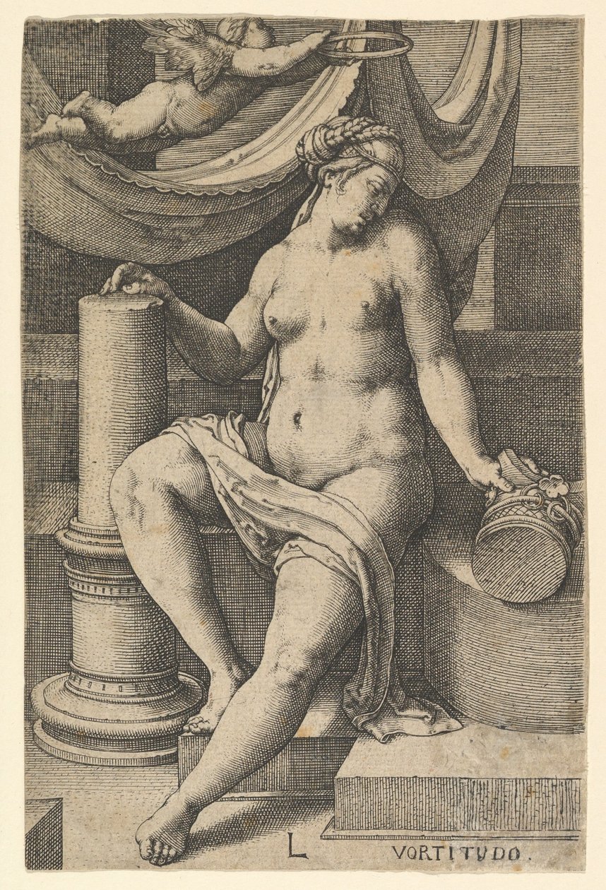 Fortezza, dalla serie Le sette virtù, 1530 da Lucas van Leyden