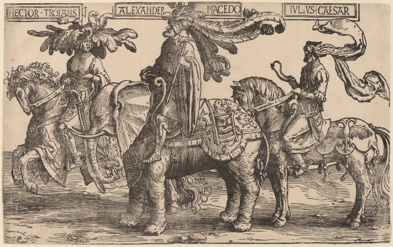 Ettore di Troia, Alessandro di Macedonia, Giulio Cesare da Lucas van Leyden
