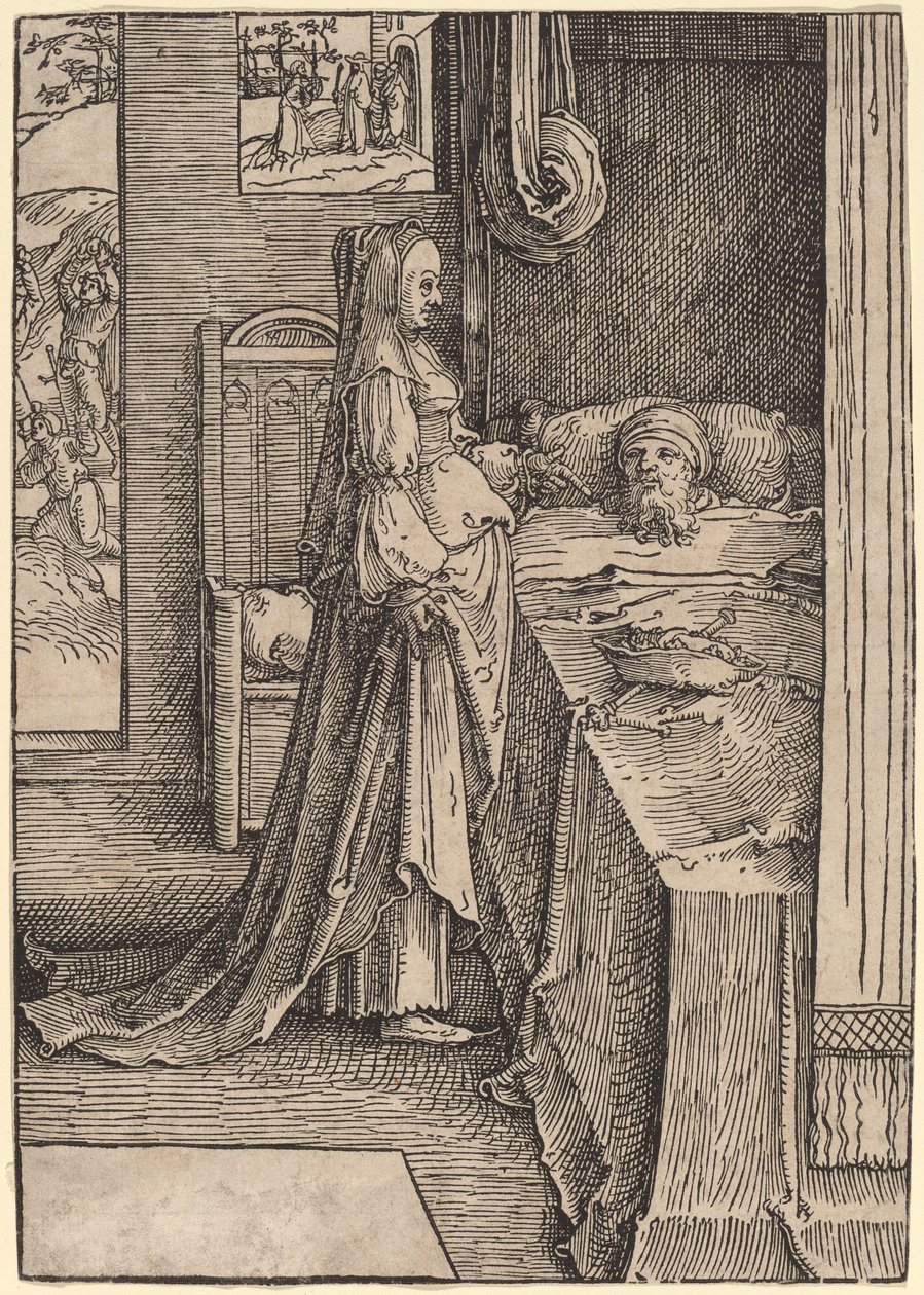 Jezebel Promette la Vigna di Naboth al Re Acab da Lucas van Leyden