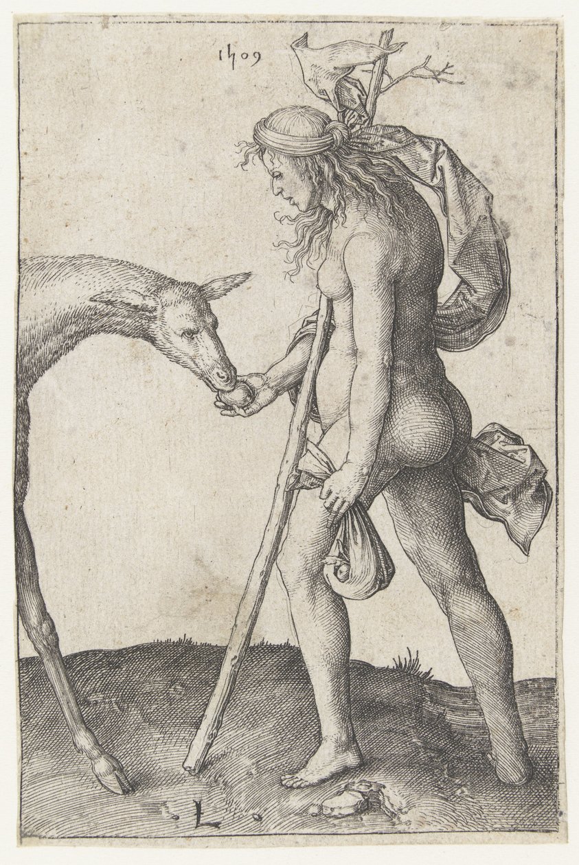 Giovane donna con cerbiatto da Lucas van Leyden