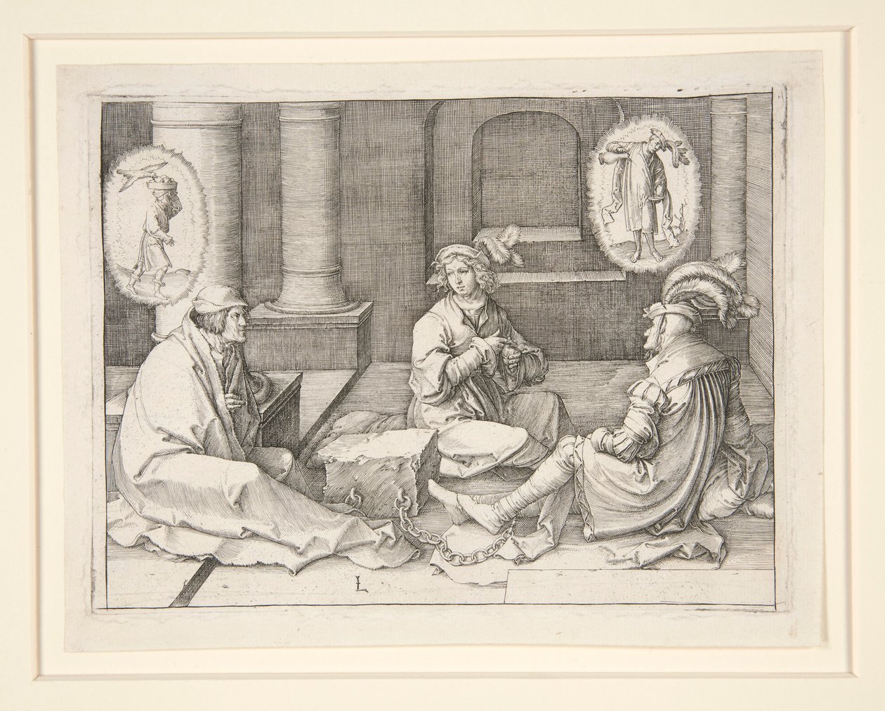 Giuseppe interpreta i sogni in prigione (Gen. 40:5-19) da Lucas van Leyden