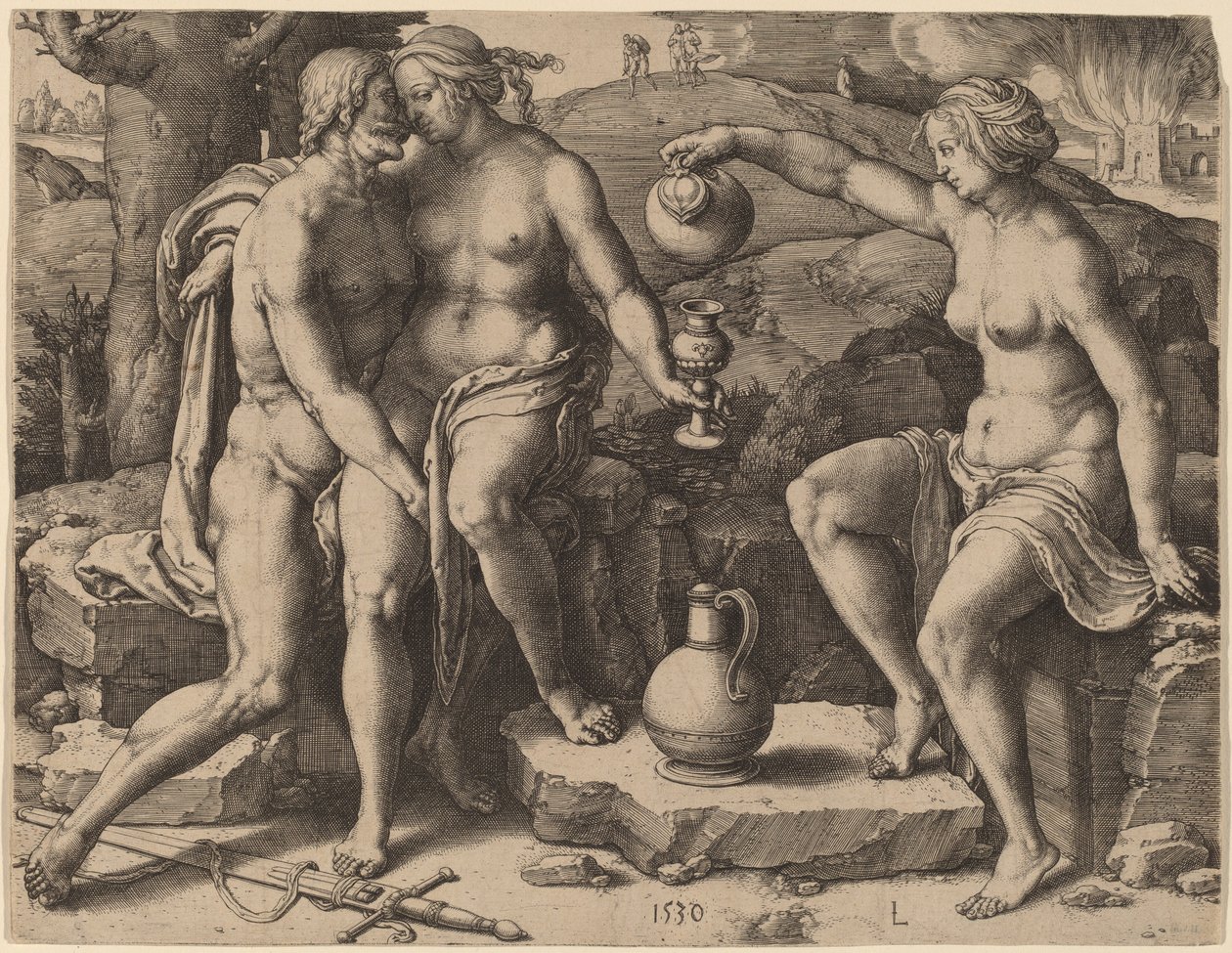 Lot e le sue figlie da Lucas van Leyden