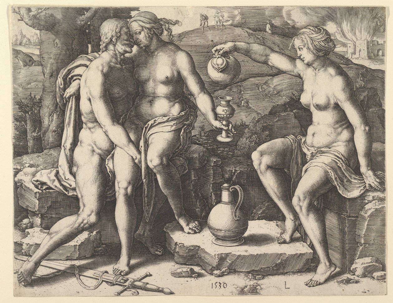 Lot e le sue figlie da Lucas van Leyden