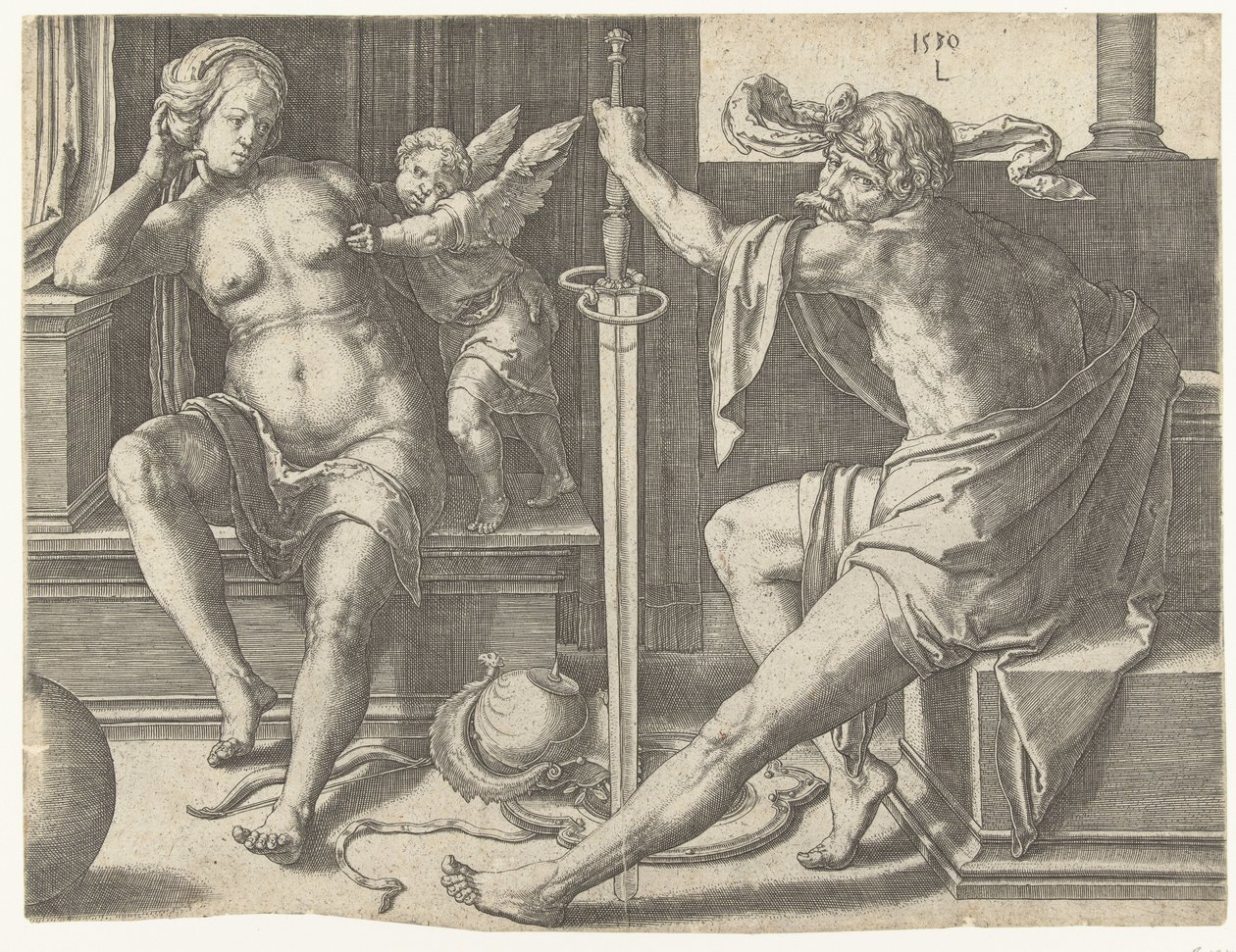 Marte, Venere e Cupido da Lucas van Leyden