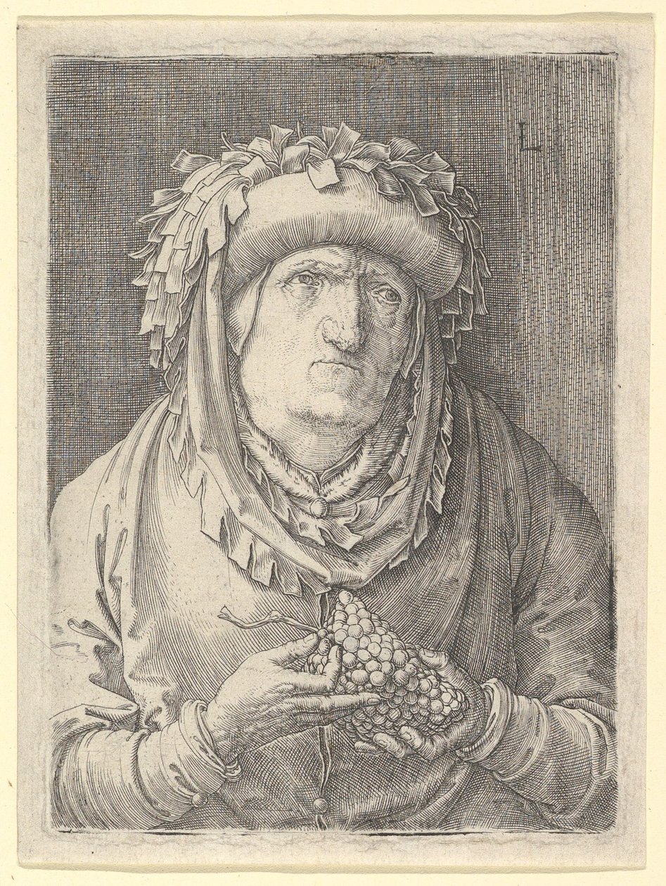 Vecchia donna con uva da Lucas van Leyden