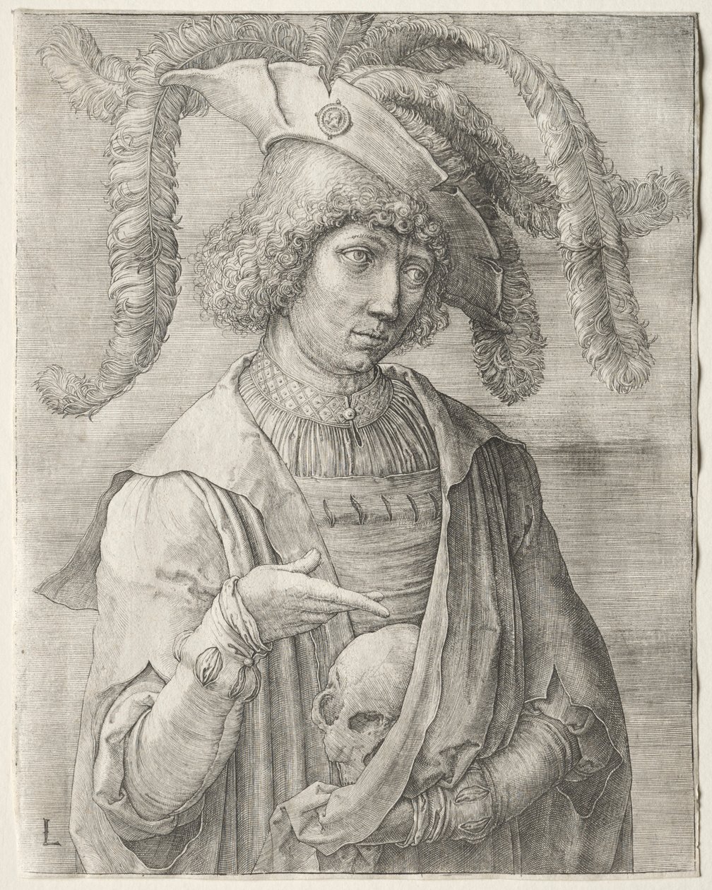 Ritratto di un Giovane con un Teschio, c. 1519 da Lucas van Leyden