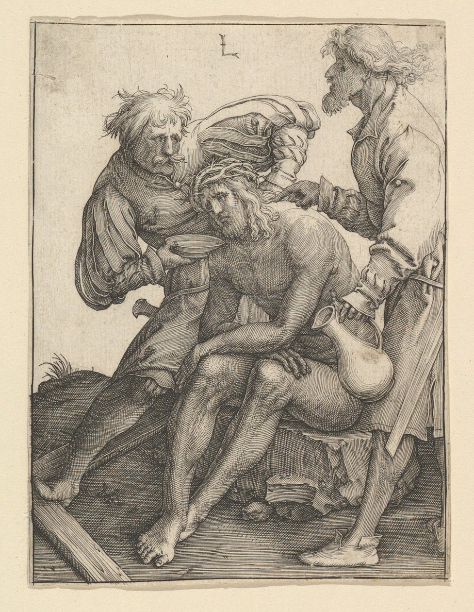 Soldati che danno da bere a Cristo, ca. 1512 da Lucas van Leyden