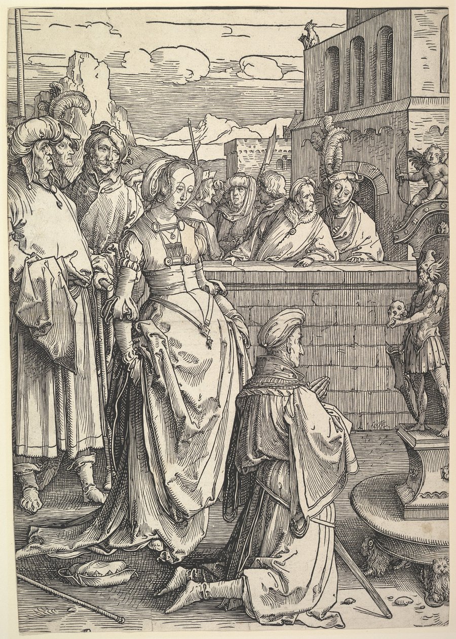 Salomone che adora un idolo da Lucas van Leyden
