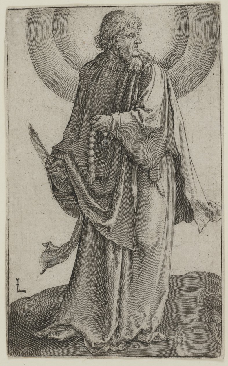 San Bartolomeo, c.1511 (incisione) da Lucas van Leyden