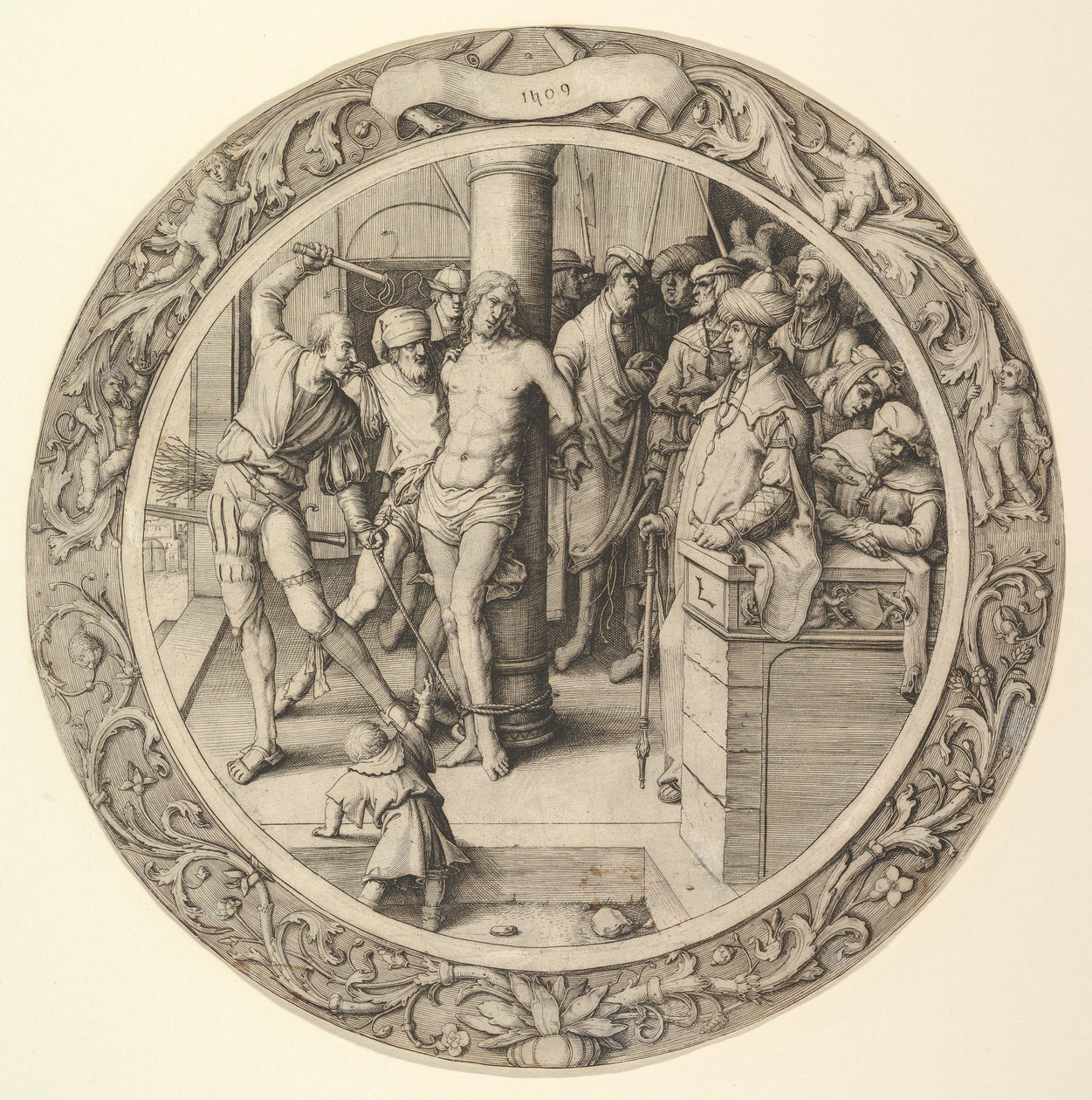 La Flagellazione, dalla Passione Circolare da Lucas van Leyden