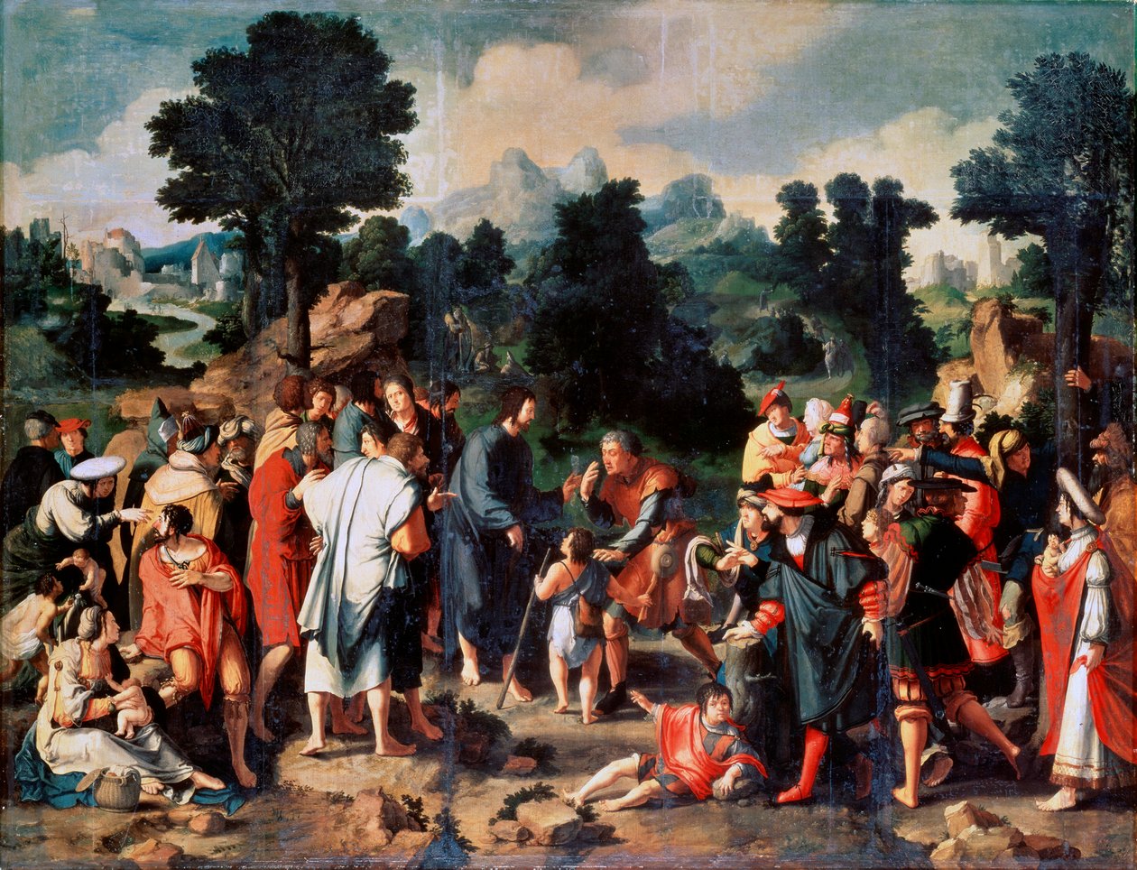 La guarigione del cieco di Gerico, Pannello centrale, 1531 da Lucas van Leyden