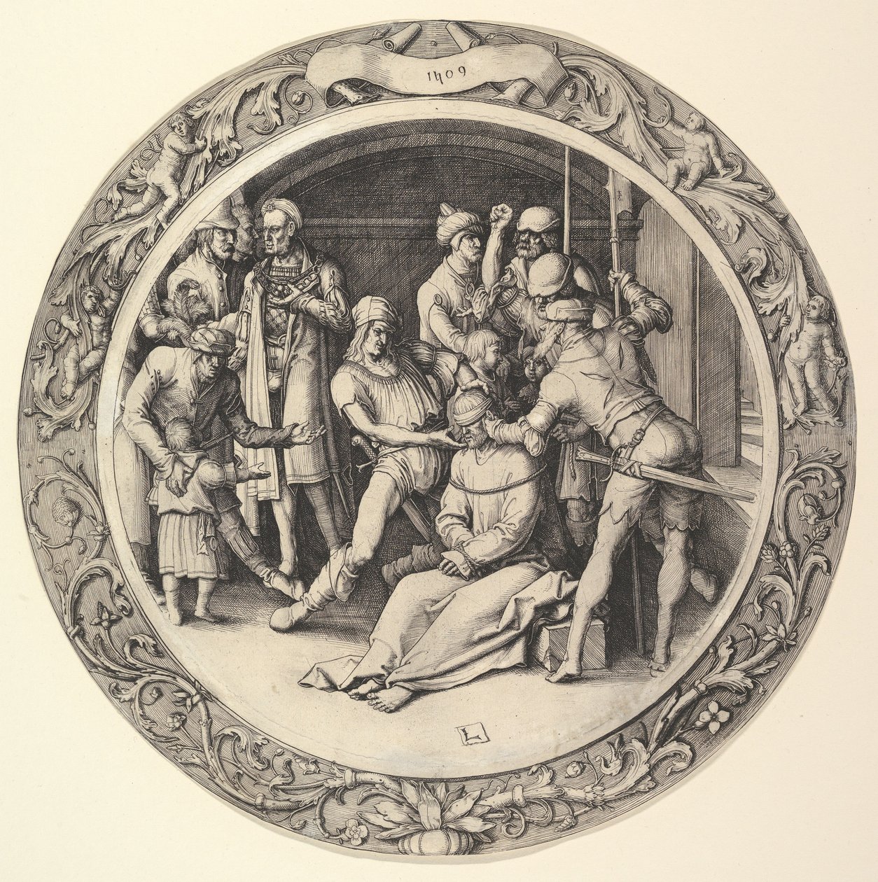 La derisione di Cristo, dalla Passione Circolare da Lucas van Leyden