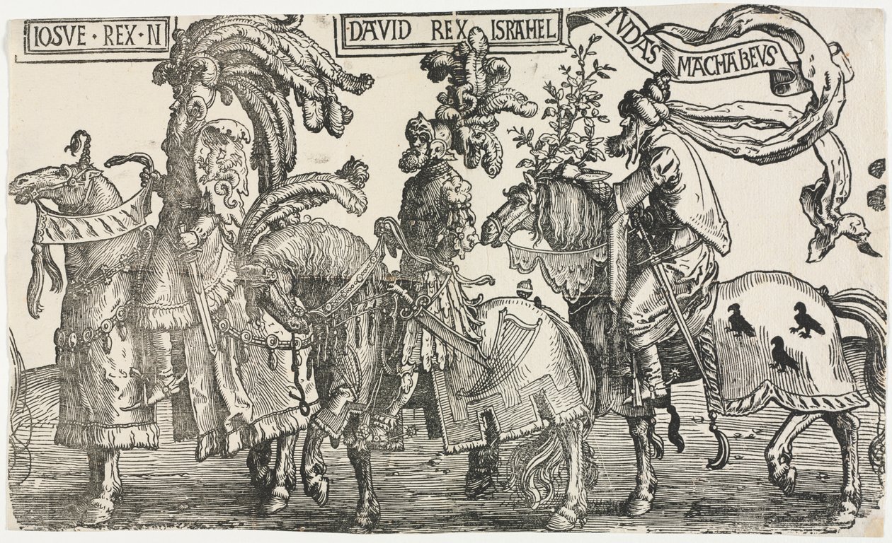 I Nove Eroi: Giosuè, Davide, Giuda Maccabeo da Lucas van Leyden