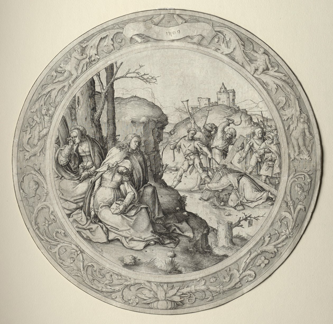 La Passione Rotonda: Cristo che porta la croce da Lucas van Leyden
