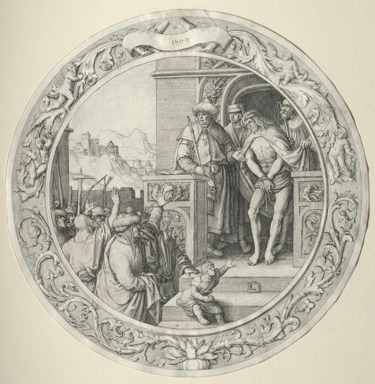 La Passione Rotonda: Cristo presentato al popolo, 1509 da Lucas van Leyden