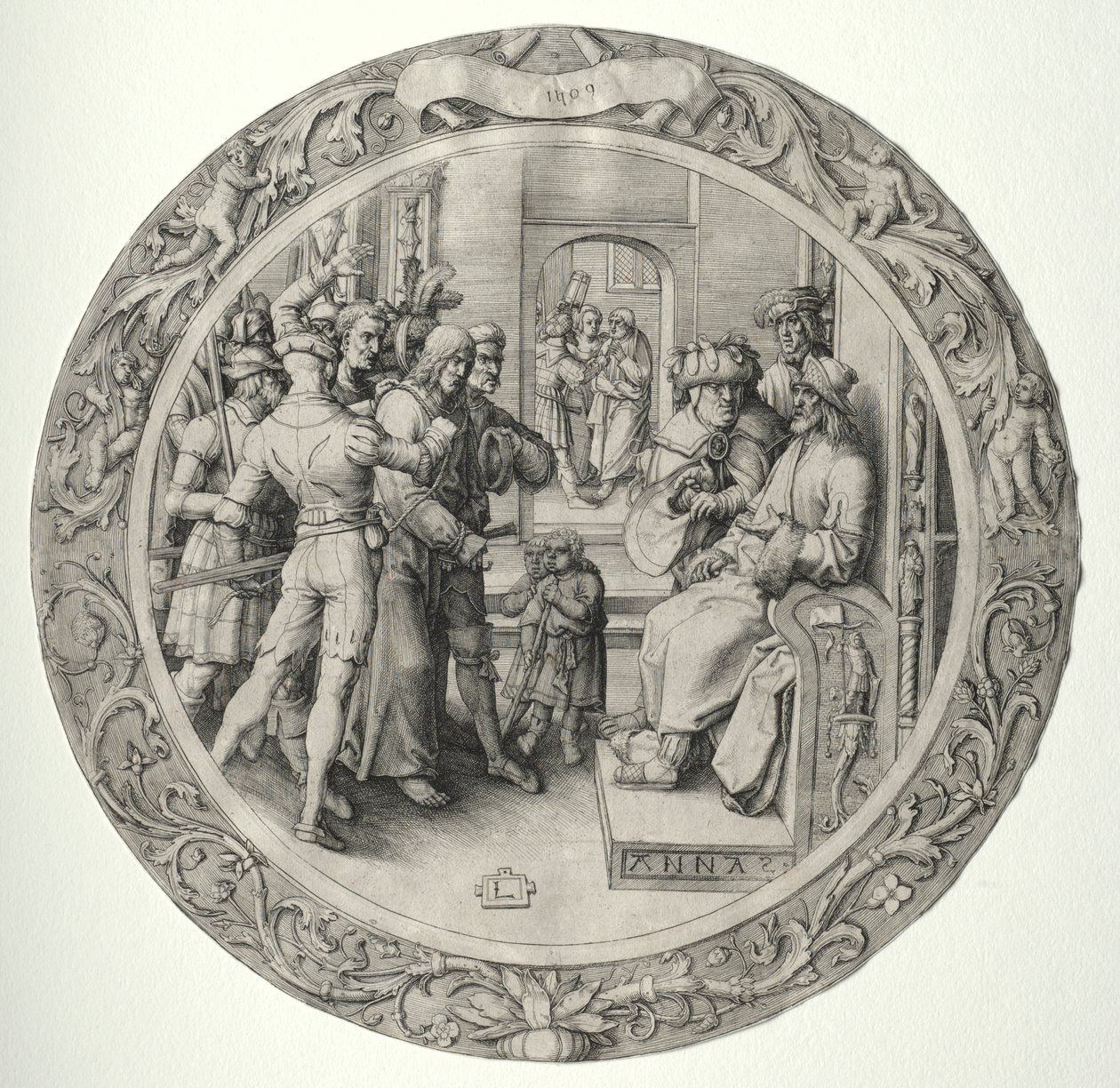 La Passione Rotonda: Cristo davanti al Sommo Sacerdote da Lucas van Leyden