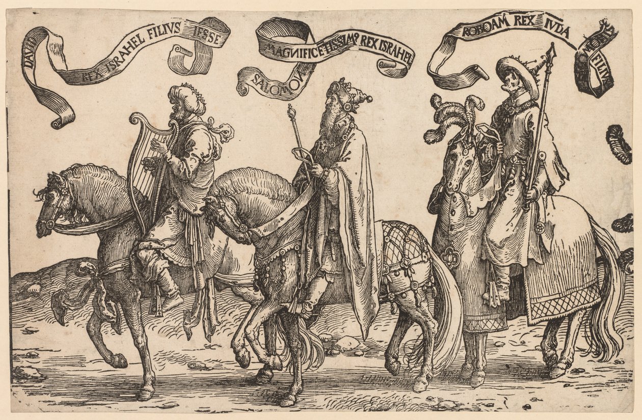 I dodici re di Israele: Davide, Salomone, Roboamo da Lucas van Leyden