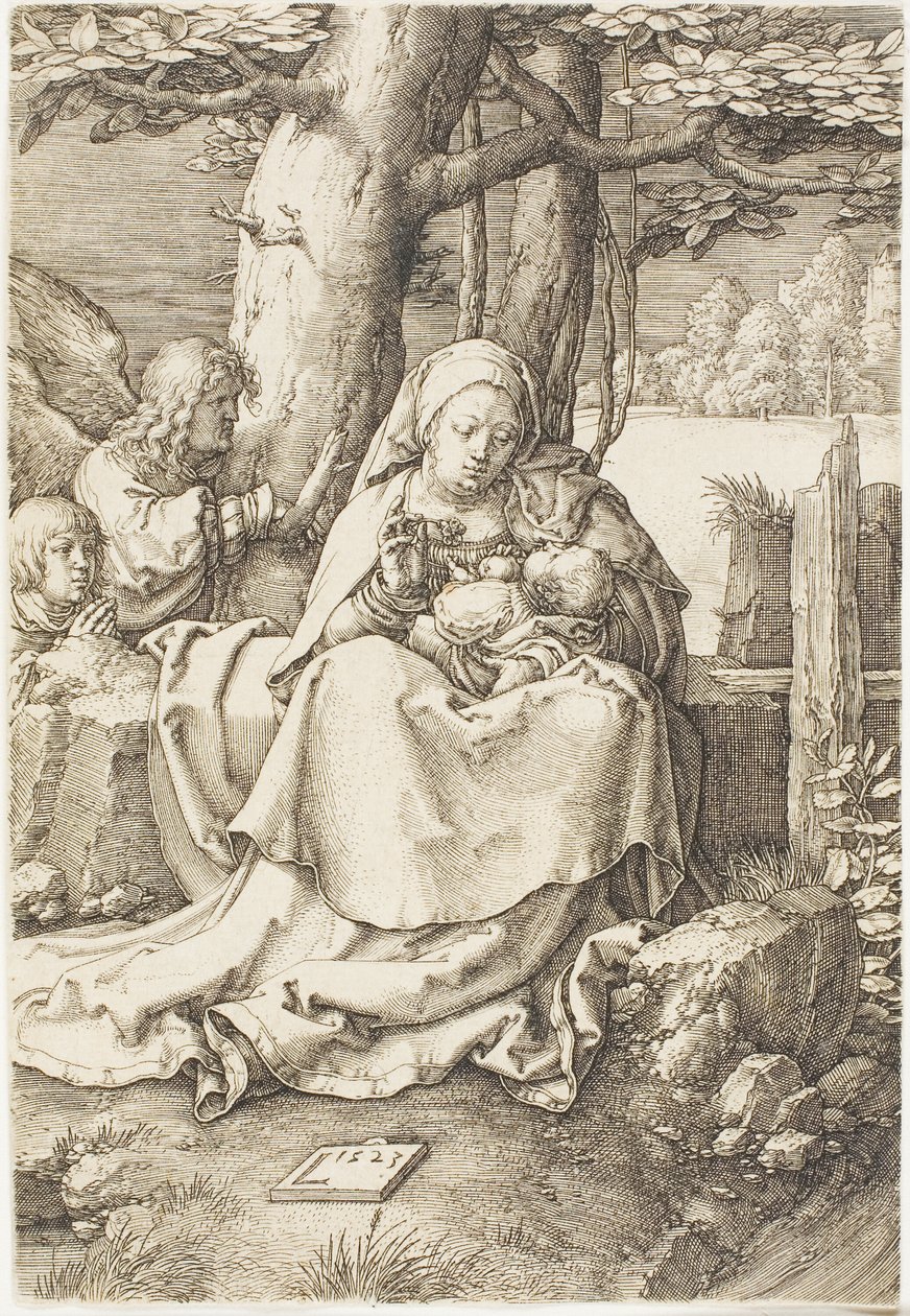 La Vergine e il Bambino con due angeli da Lucas van Leyden