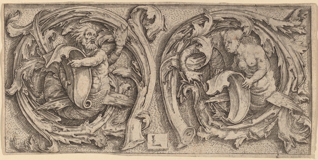 Tritone e Sirena tra i viticci da Lucas van Leyden