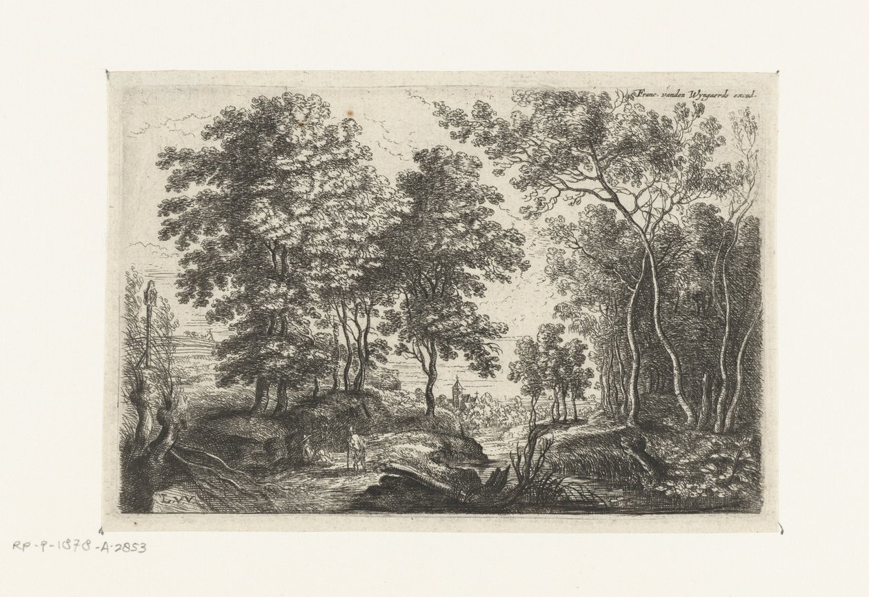 Paesaggio con un ruscello attraverso un bosco da Lucas van Uden