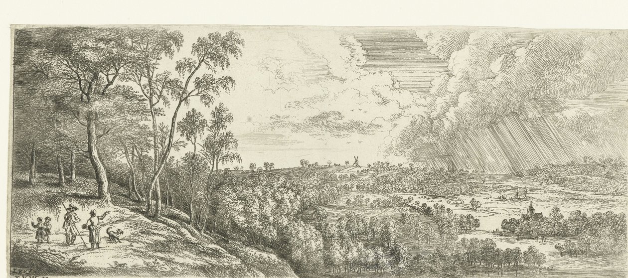 Paesaggio con un acquazzone da Lucas van Uden