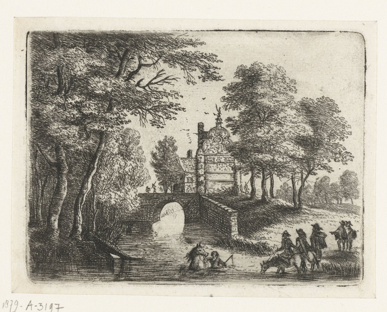 Paesaggio con un fiume, un ponte e cavalieri Piccoli paesaggi (titolo della serie) da Lucas van Uden