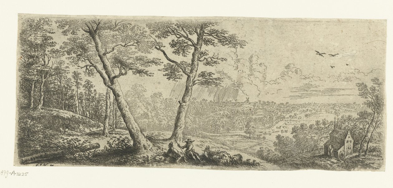 Paesaggio con due uomini che conversano da Lucas van Uden