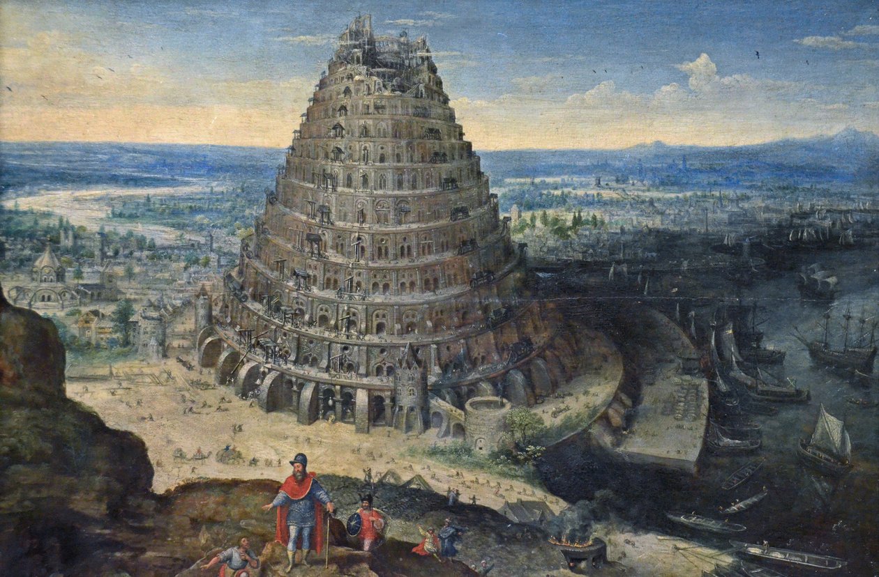 Francese:  La Tour de Babel La Torre di Babele da Lucas van Valckenborch