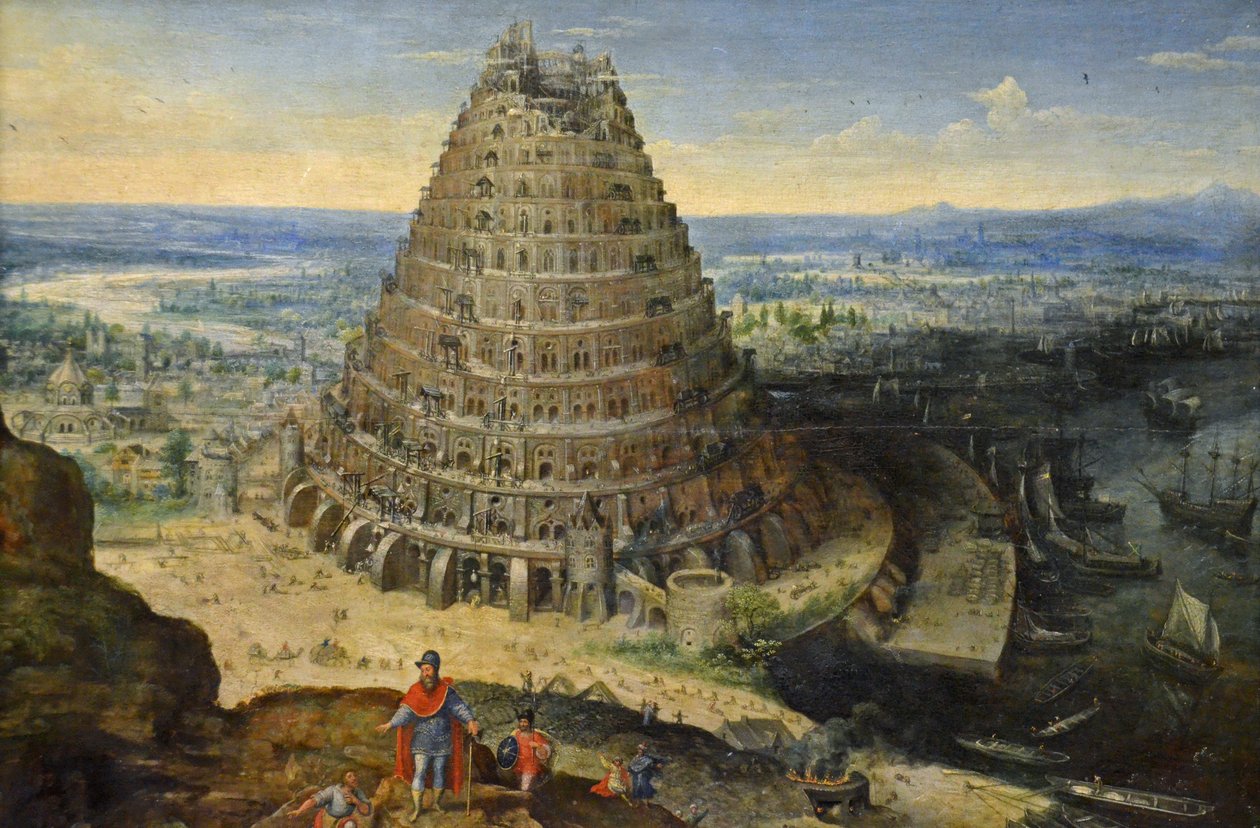 Francese:  La Tour de Babel La Torre di Babele da Lucas van Valckenborch