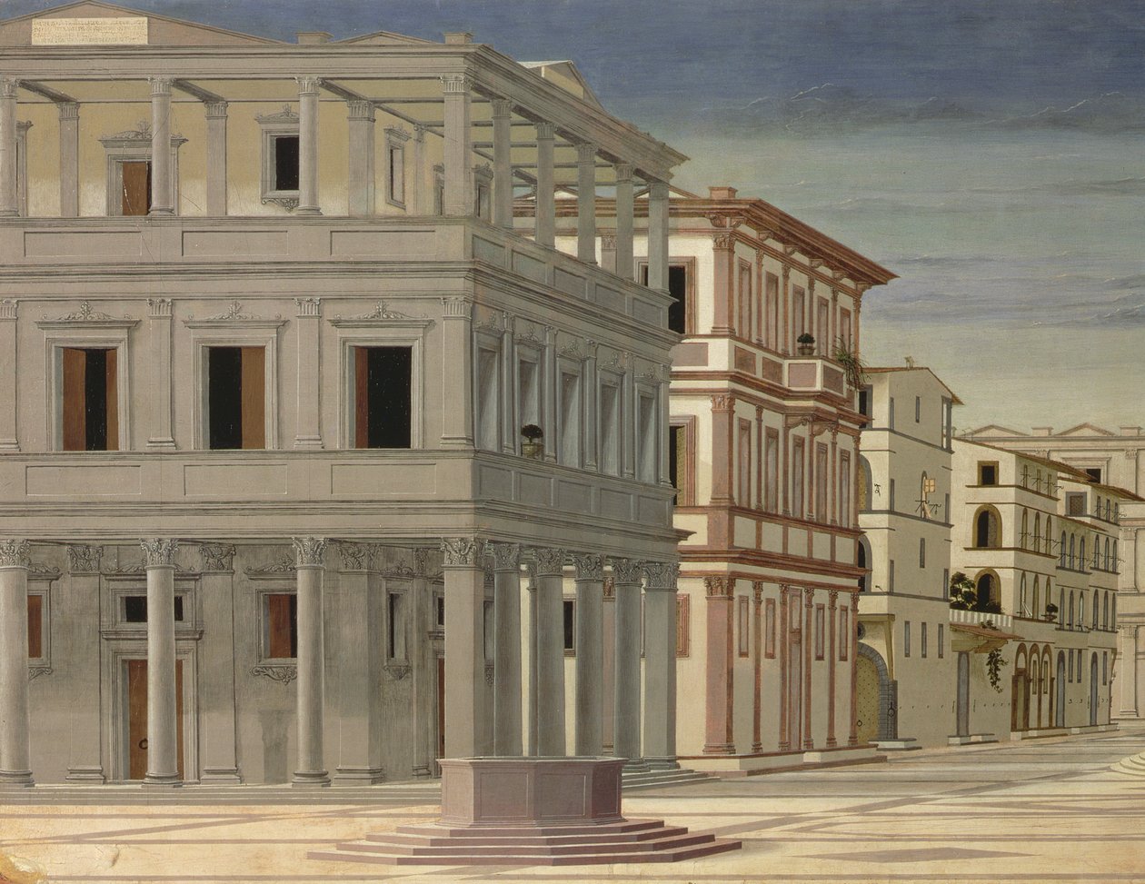 Veduta di una città ideale, o La città di Dio, dopo il 1470 (dettaglio) da Luciano Laurana