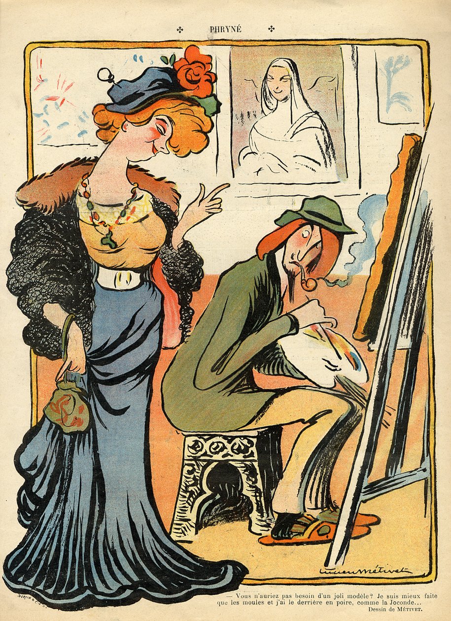 Frine: caricatura di una modella, dalla copertina di 